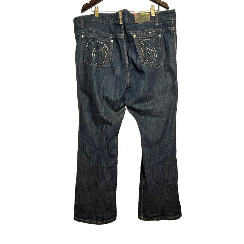 Coogi Bootcut Jeans Women Size 22 Embroidery Logo Retro Boho Hippie Y2K Western